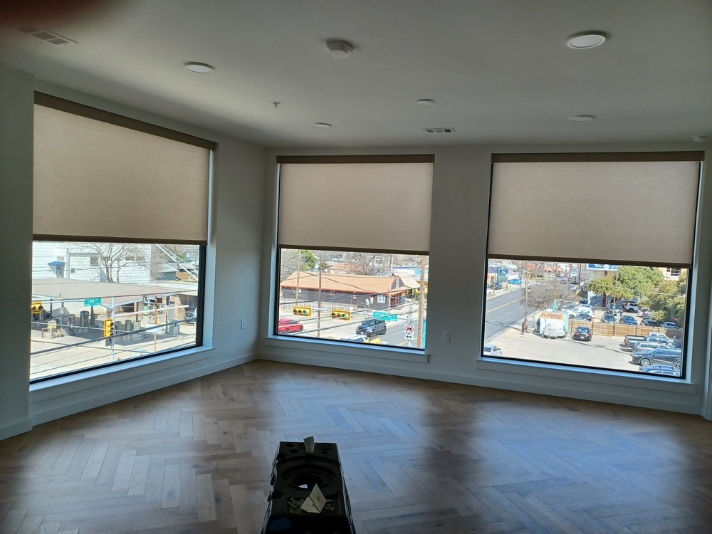 Stunning One Oak Roller Shades on Altamira St in Austin, TX